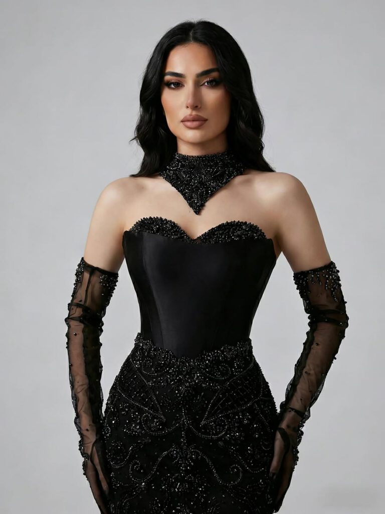Nove Dress Beaded Evening Dress - Style