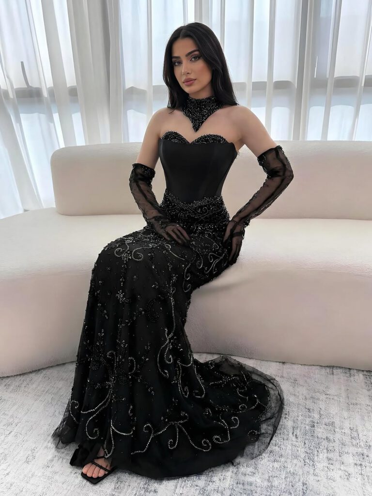 Nove Dress Beaded Evening Dress - Style