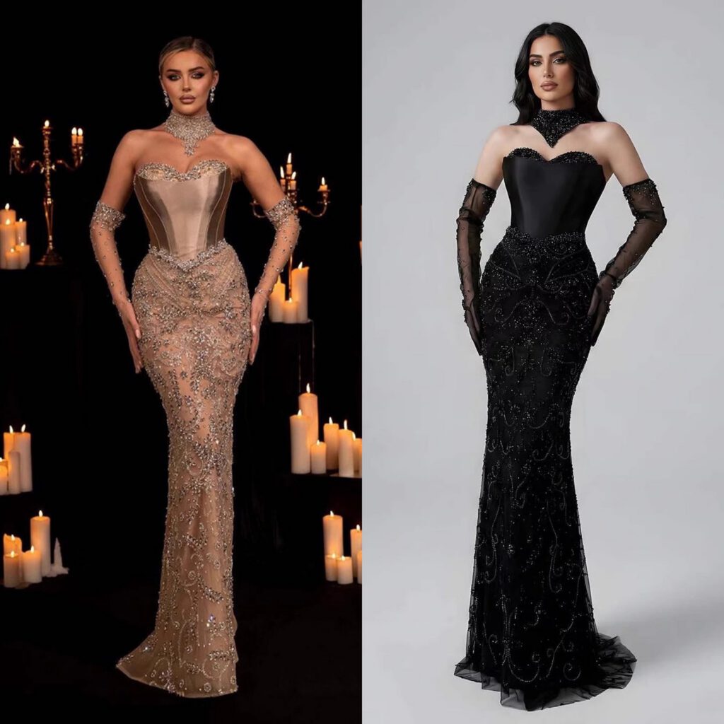 Nove Dress Beaded Evening Dress - Style