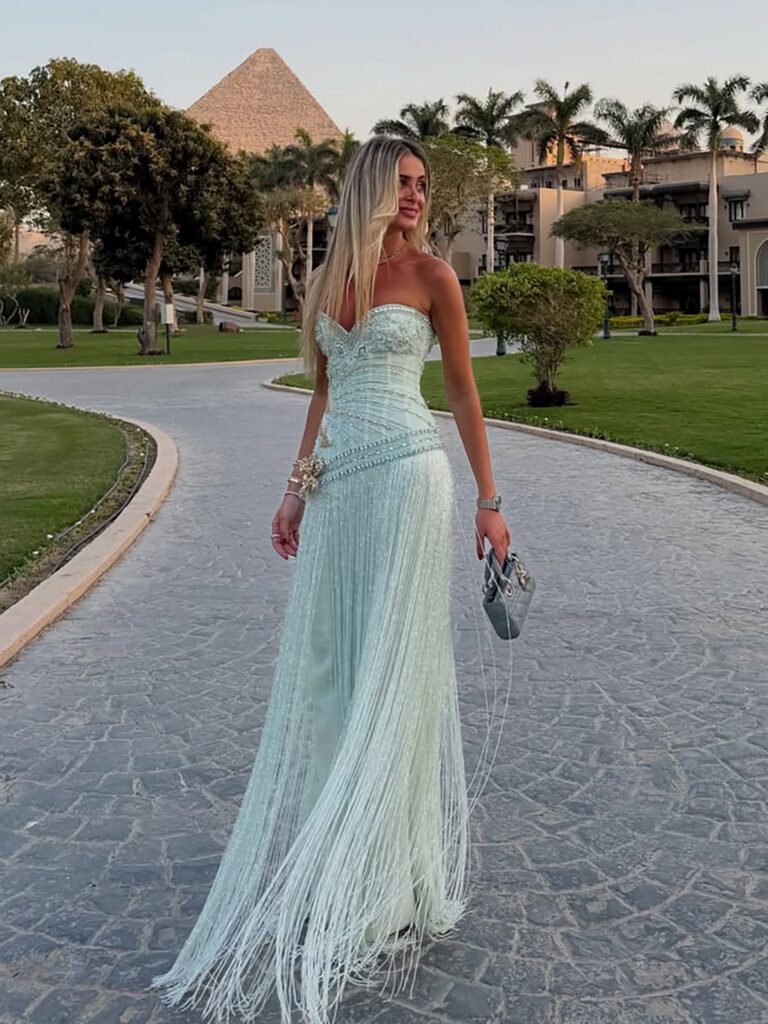 Nove Dress Beaded Evening Dress - Style