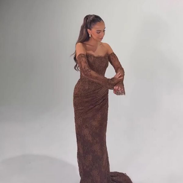 Nove Dress Beaded Lace Mermaid Arabic Evening Dress - Style LA73484 1 - Nove Dress