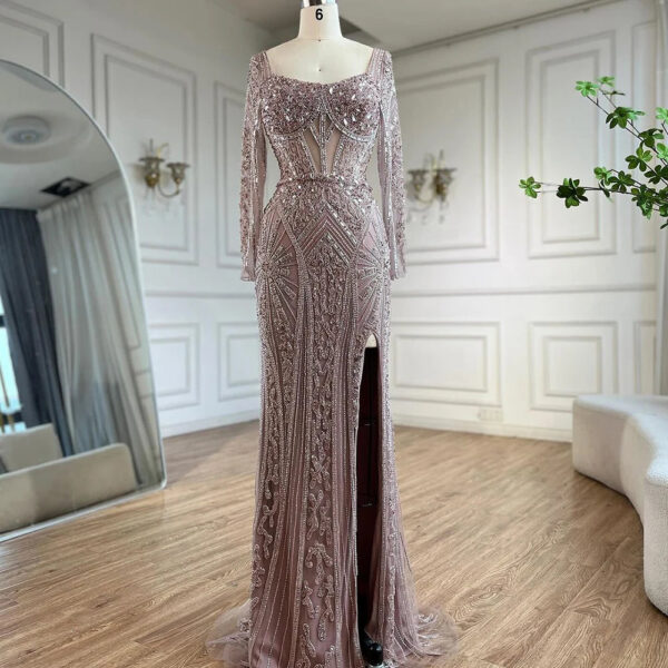 Nove Dress Beaded Long Sleeve Arabic Evening Dress 1 - Nove Dress
