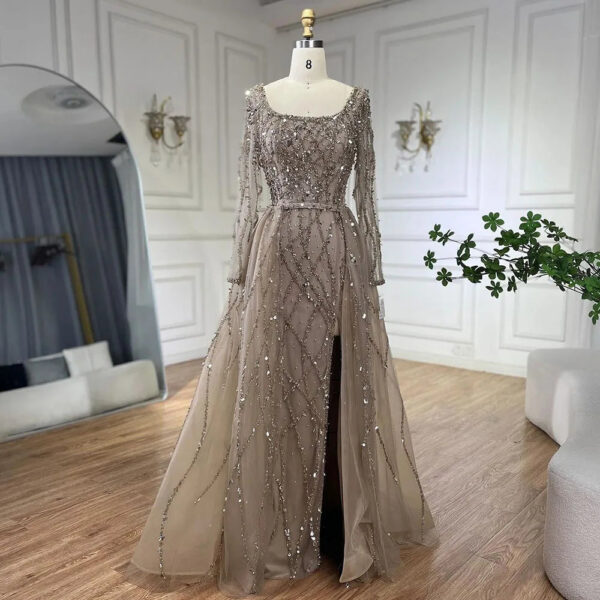 Nove Dress Beaded Long Sleeve Mermaid Arabic Evening Dress 1 - Nove Dress