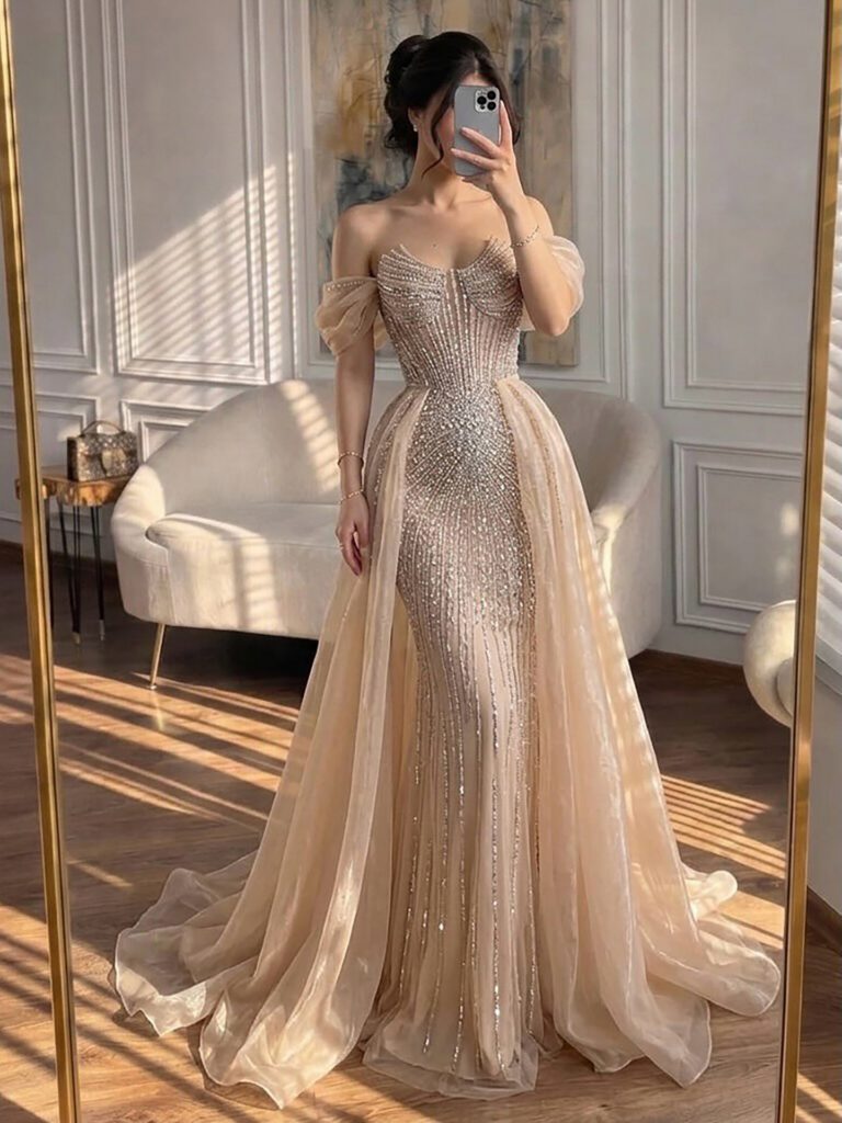 Nove Dress Beaded Mermaid Arabic Evening Dress