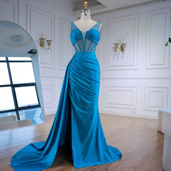 Nove Dress Blue Overskirt Prom Evening Dress 1 - Nove Dress