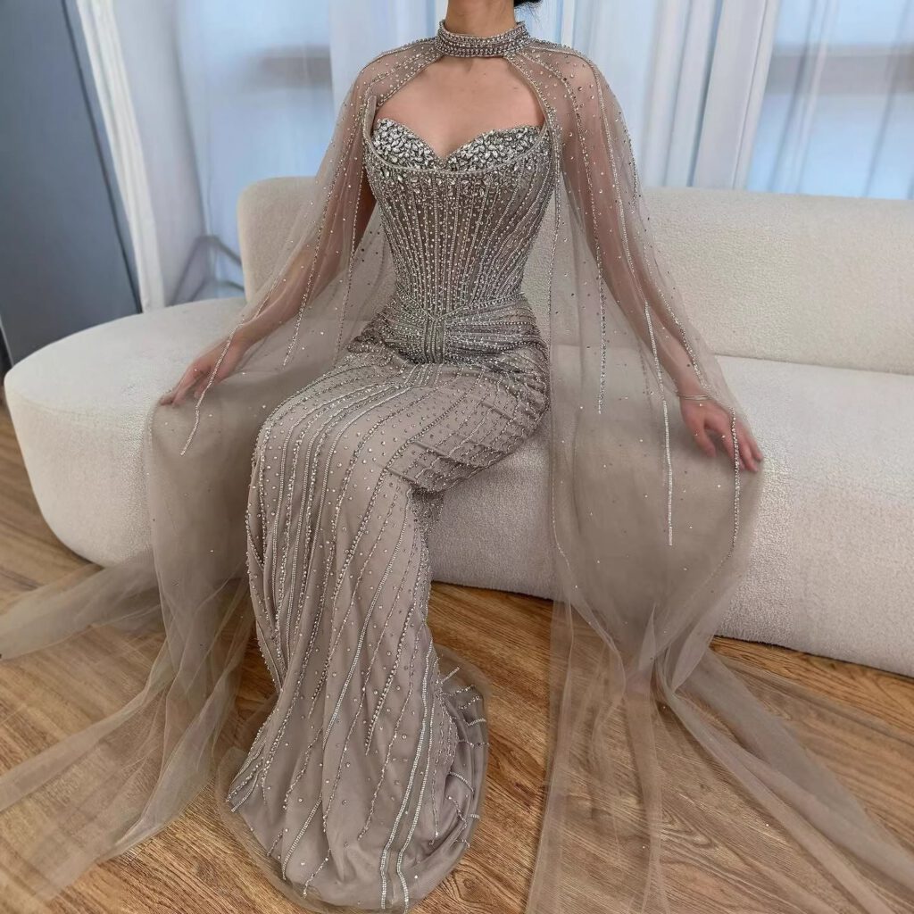 Nove Dress Caramel Beaded Arabic Evening Dress
