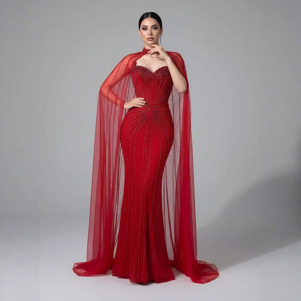 Nove Dress Caramel Beaded Arabic Evening Dress