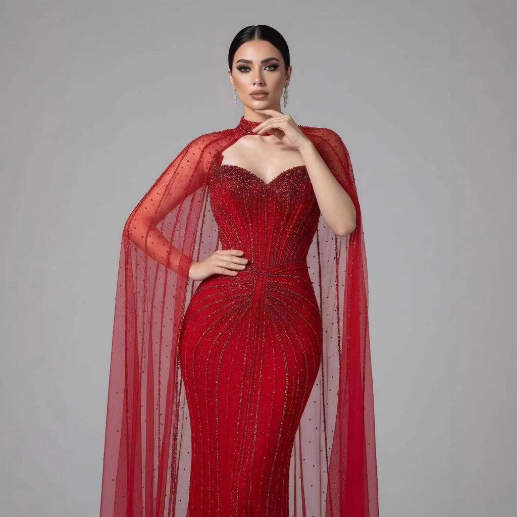 Nove Dress Caramel Beaded Arabic Evening Dress