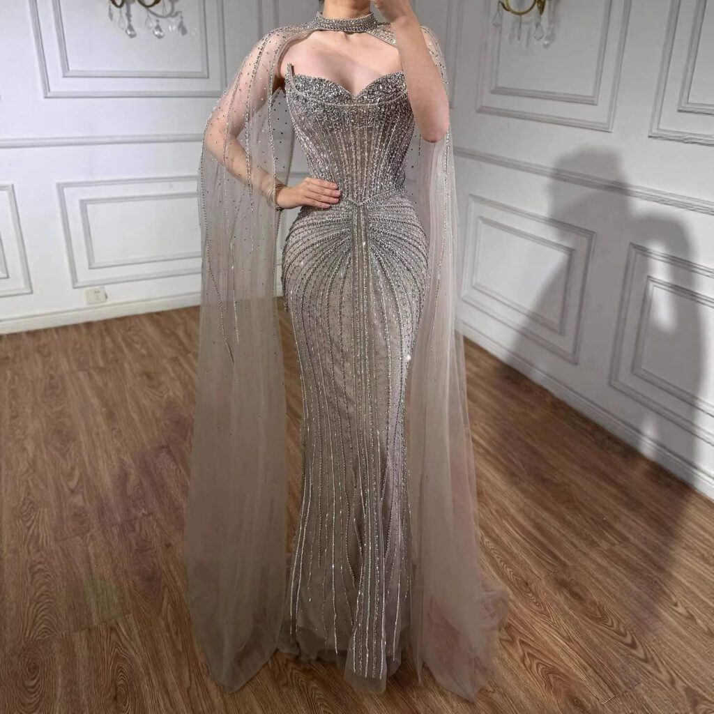 Nove Dress Caramel Beaded Arabic Evening Dress