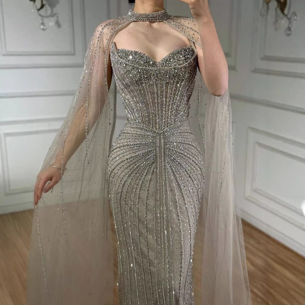 Nove Dress Caramel Beaded Arabic Evening Dress