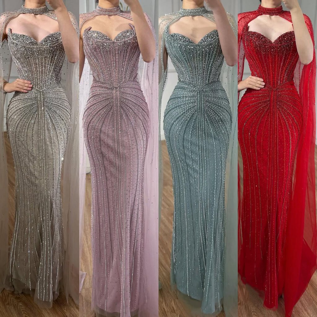 Nove Dress Caramel Beaded Arabic Evening Dress