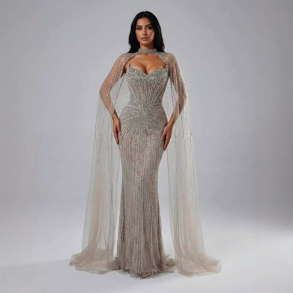 Nove Dress Caramel Beaded Arabic Evening Dress