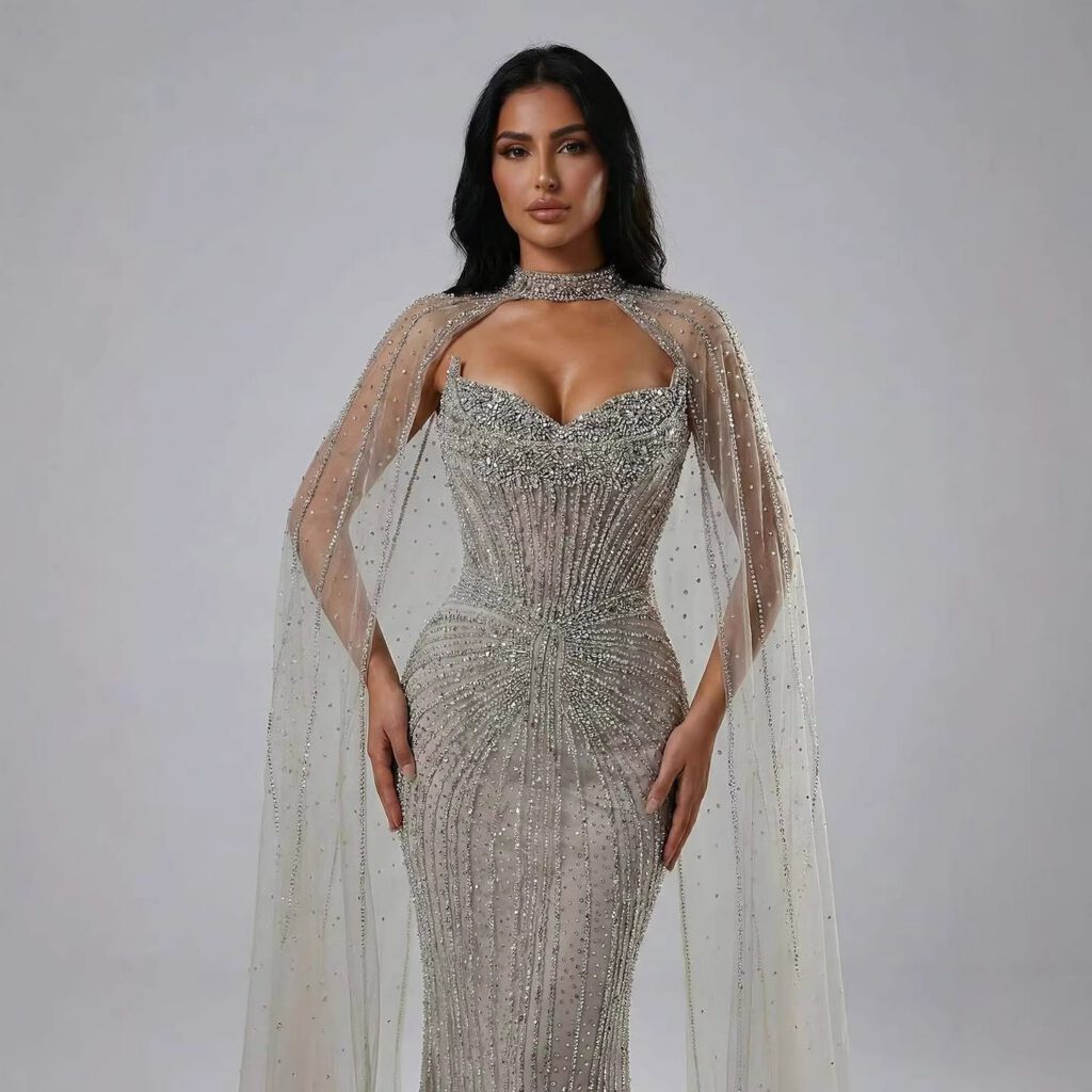Nove Dress Caramel Beaded Arabic Evening Dress