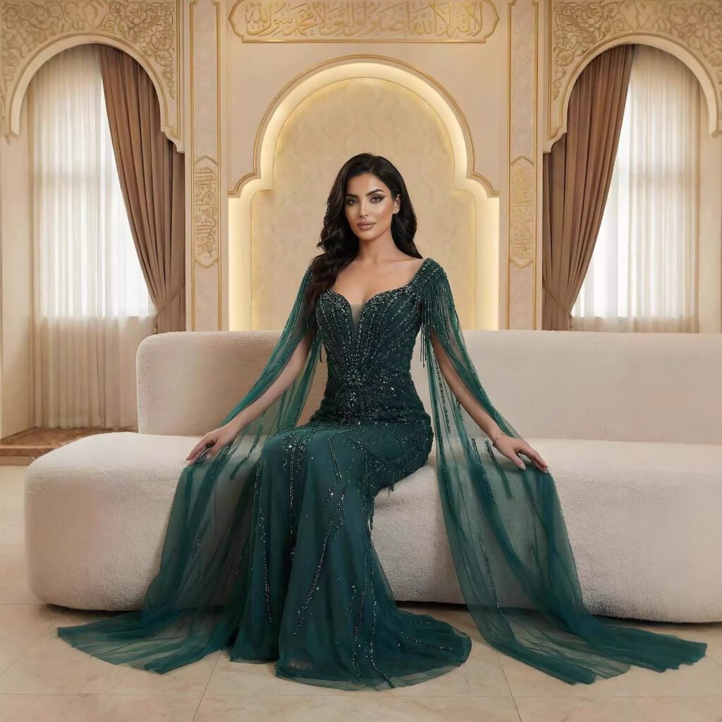 Nove Dress Caramel Beaded Evening Dress - Style