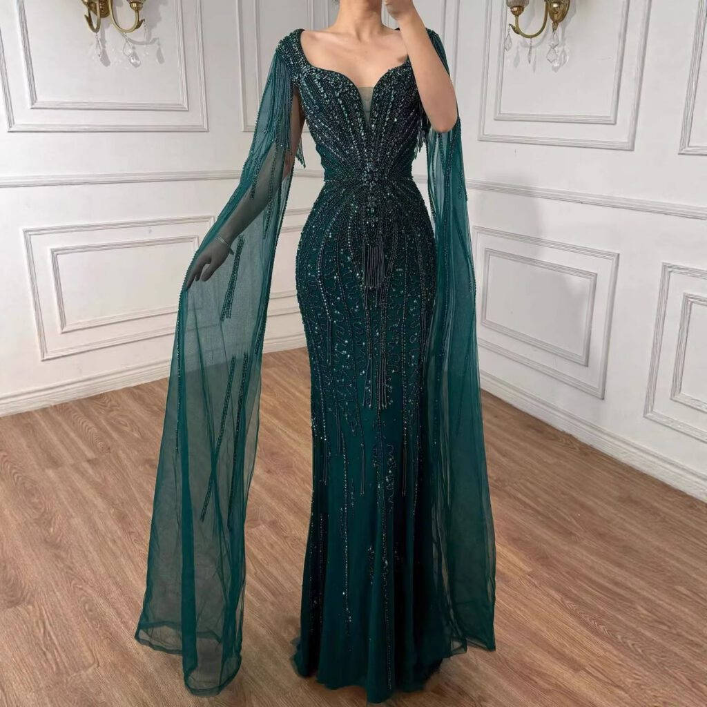 Nove Dress Caramel Beaded Evening Dress - Style