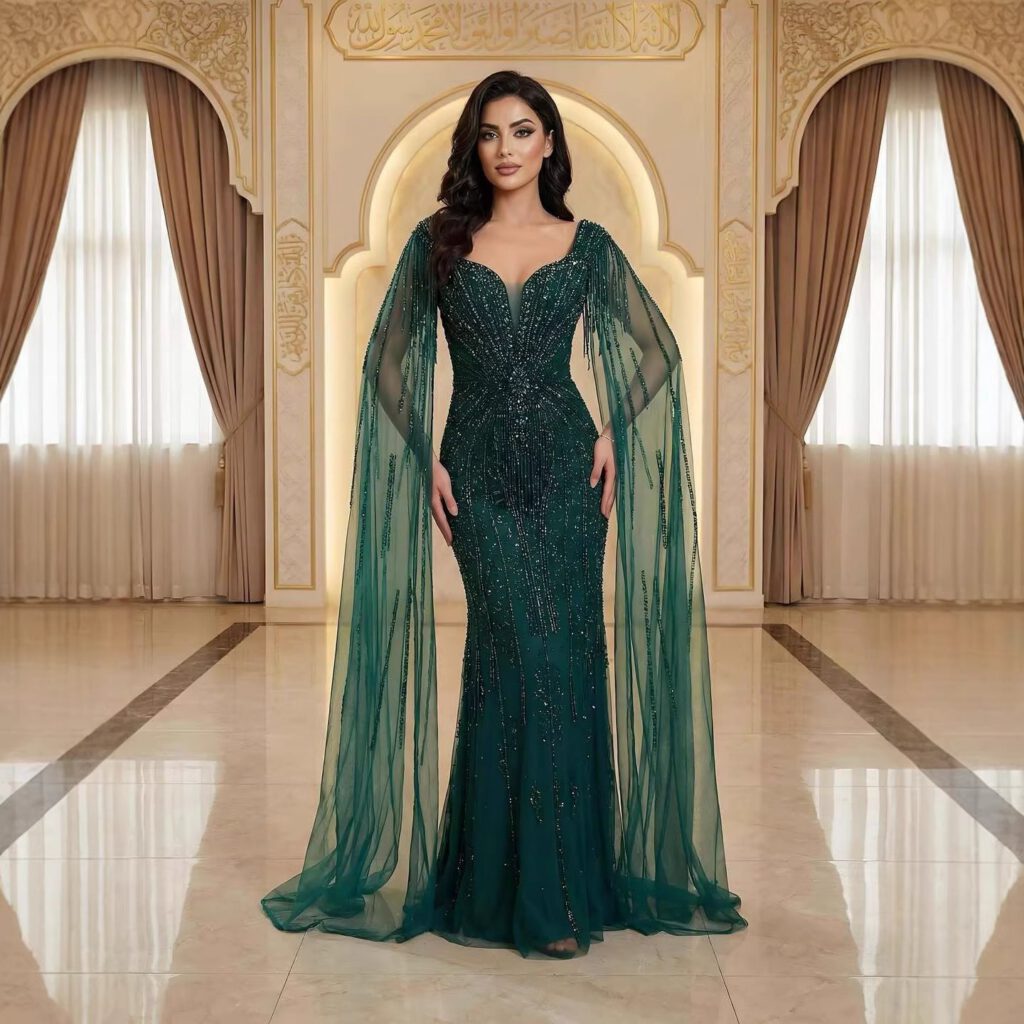 Nove Dress Caramel Beaded Evening Dress - Style