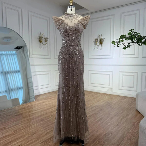 Nove Dress Caramel Beaded Mermaid Evening Dress - Style LA73082 1 - Nove Dress