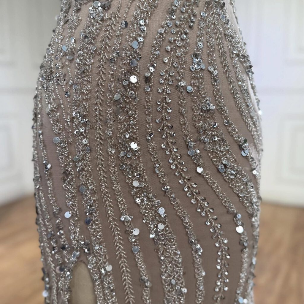 Nove Dress Caramel Beaded Mermaid Evening Dress - Style