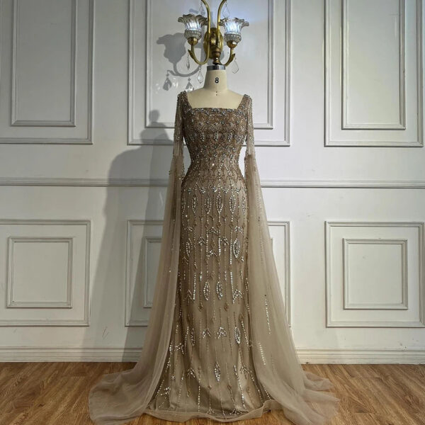 Nove Dress Caramel Modest Evening Dress - Style LA72966 1 - Nove Dress