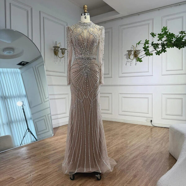 Nove Dress Caramel Modest Evening Dress - Style LA73203 1 - Nove Dress