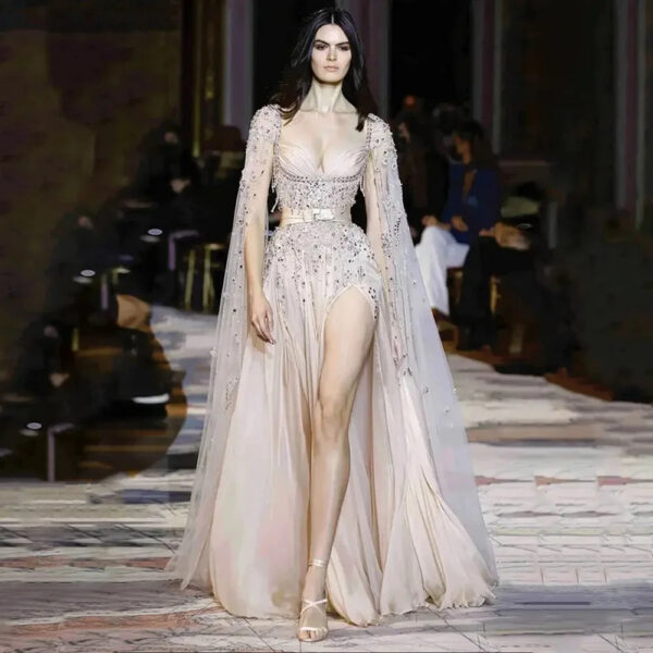 Nove Dress Champagne Arabic Evening Dress 1 - Nove Dress