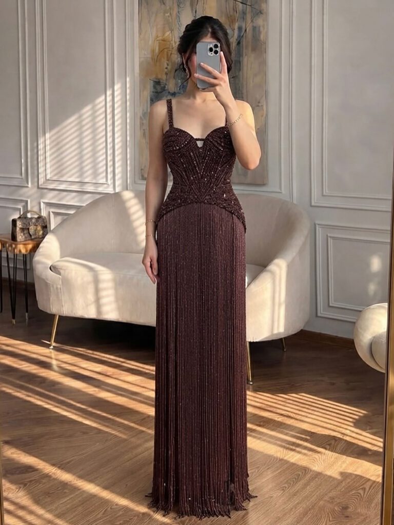 Nove Dress gold Meerjungfrau Abendkleid mit Perlenstickerei im arabischen Stil