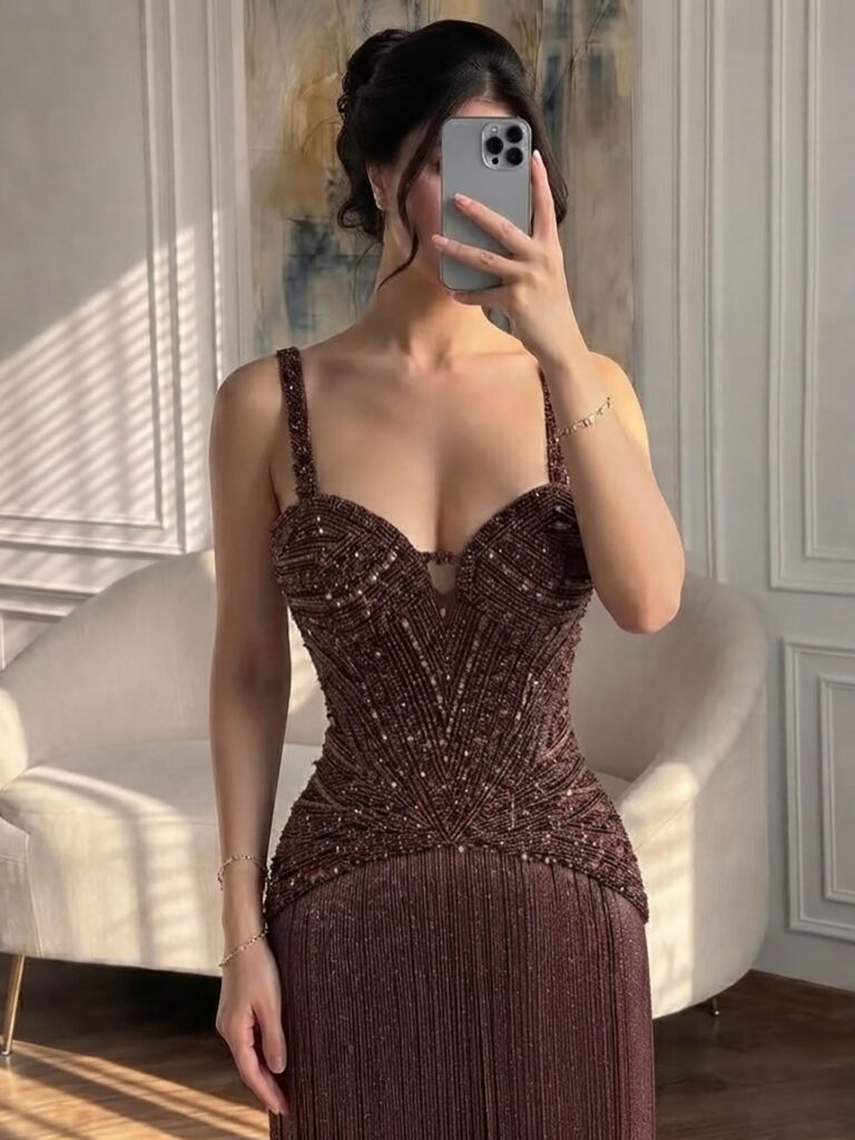 Nove Dress gold Meerjungfrau Abendkleid mit Perlenstickerei im arabischen Stil