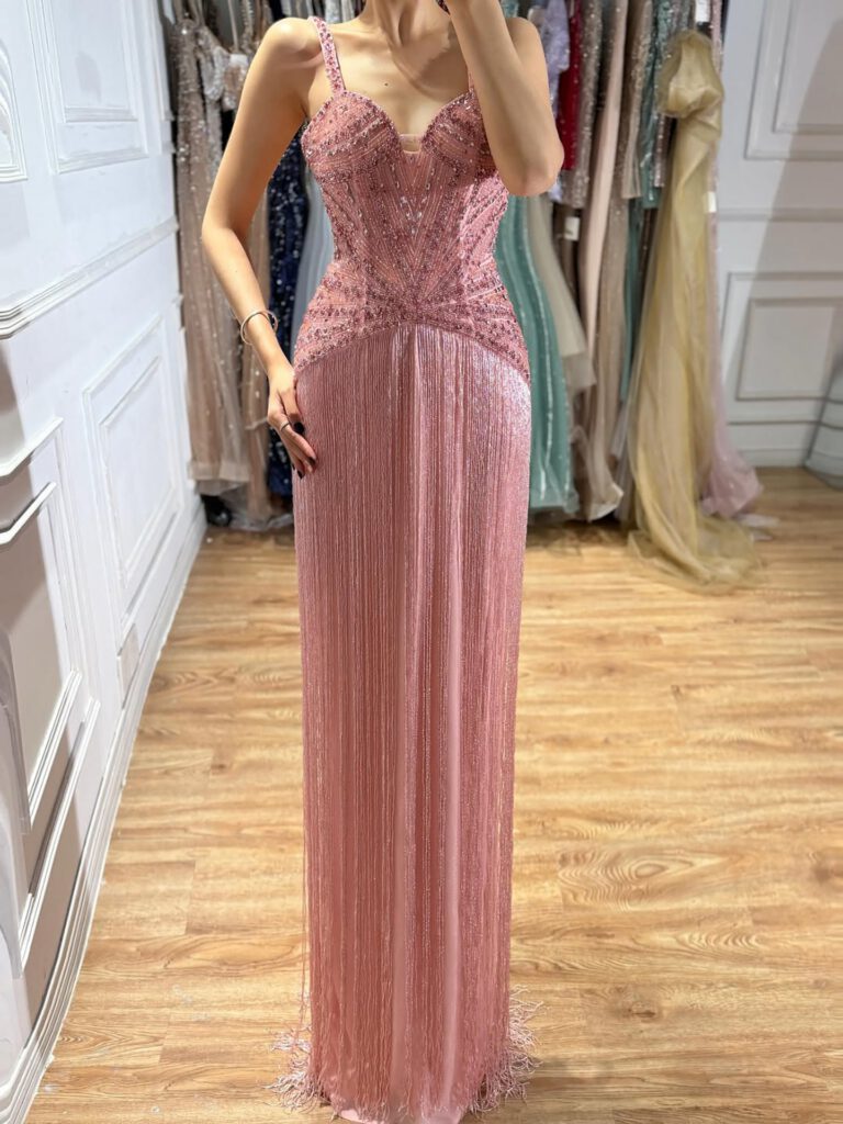 Nove Dress gold Meerjungfrau Abendkleid mit Perlenstickerei im arabischen Stil