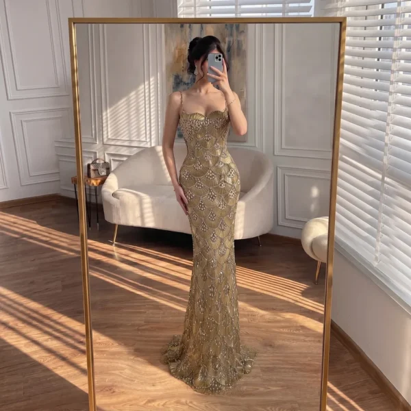 Nove Dress Gold Beaded Mermaid Evening Dress 1 - Nove Dress