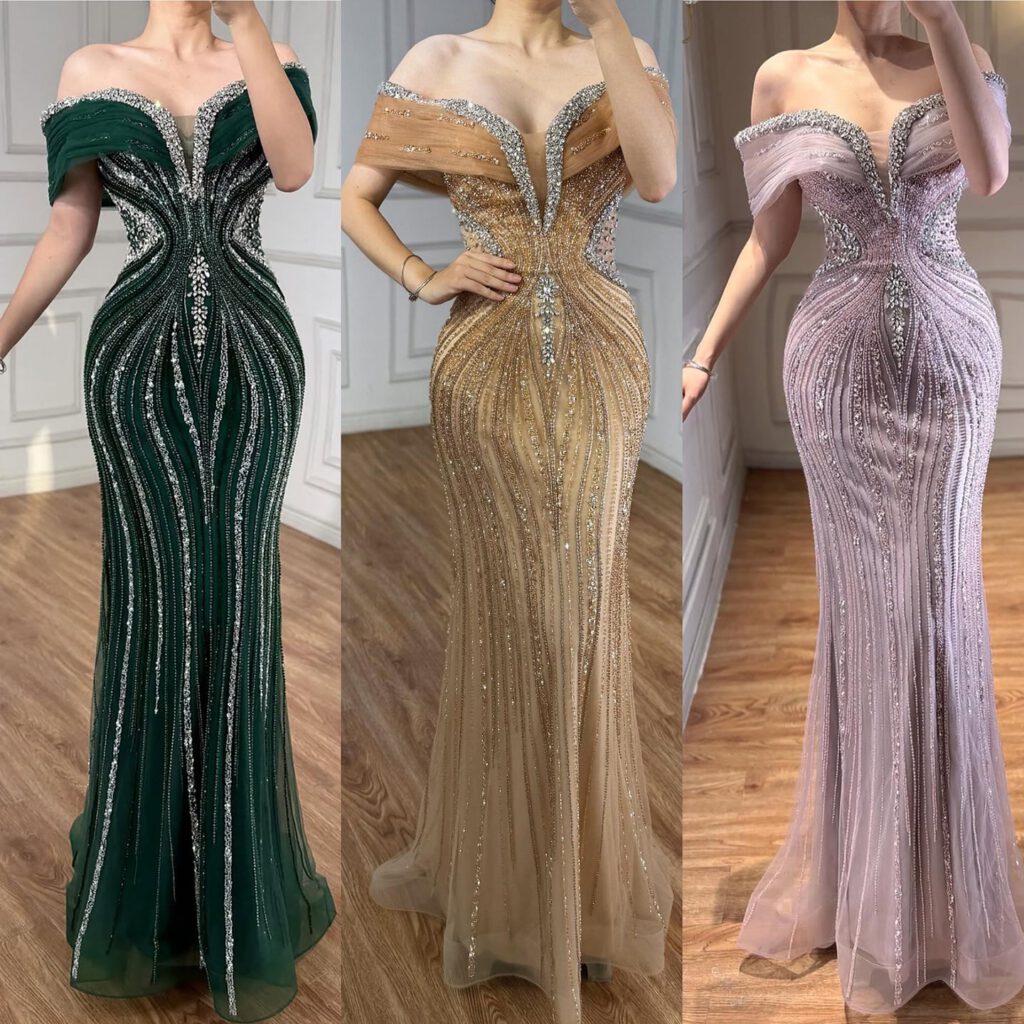 Nove Dress gold Meerjungfrau Abendkleid mit Kristallbesatz im arabischen Stil