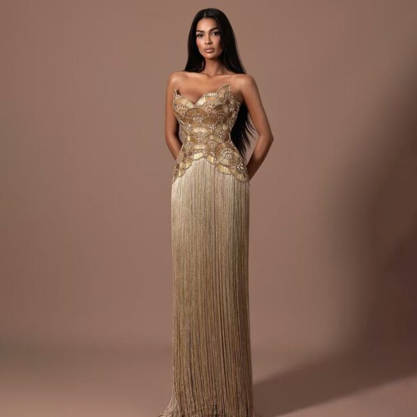 Nove Dress Gold Evening Dress 1 - Nove Dress