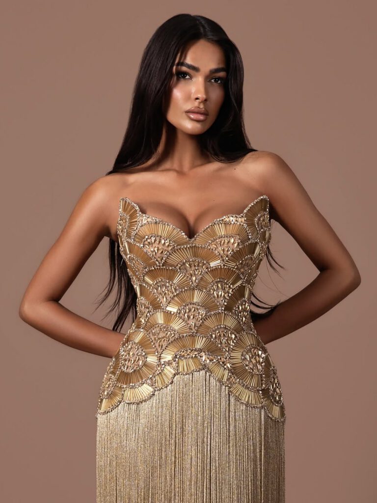 Nove Dress Gold Evening Dress