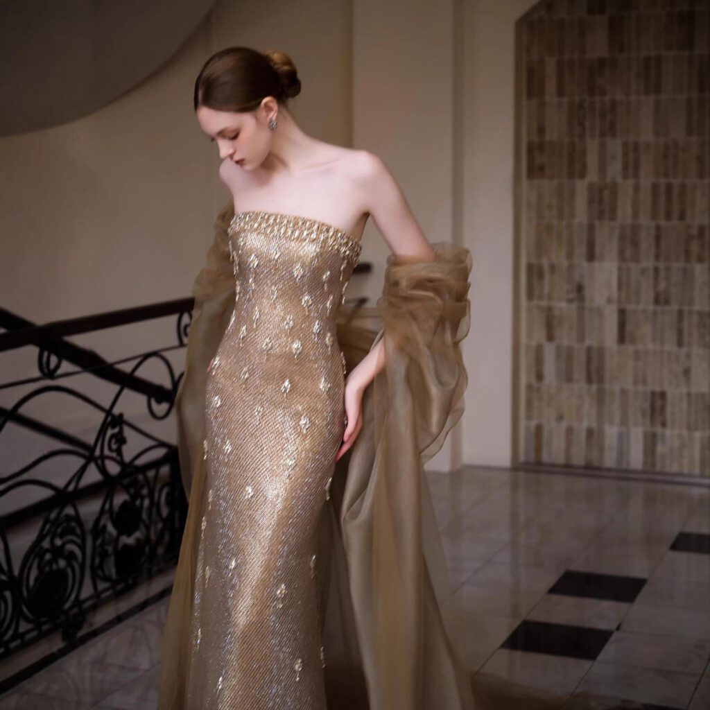 Nove Dress Gold Mermaid Evening Dress