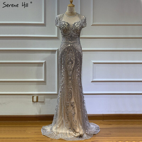 Nove Dress Gray Mermaid Arabic Evening Dress 1 - Nove Dress