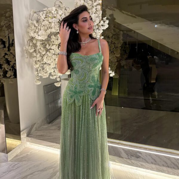 Nove Dress Green Beaded Arabic Evening Dress 1 - Nove Dress