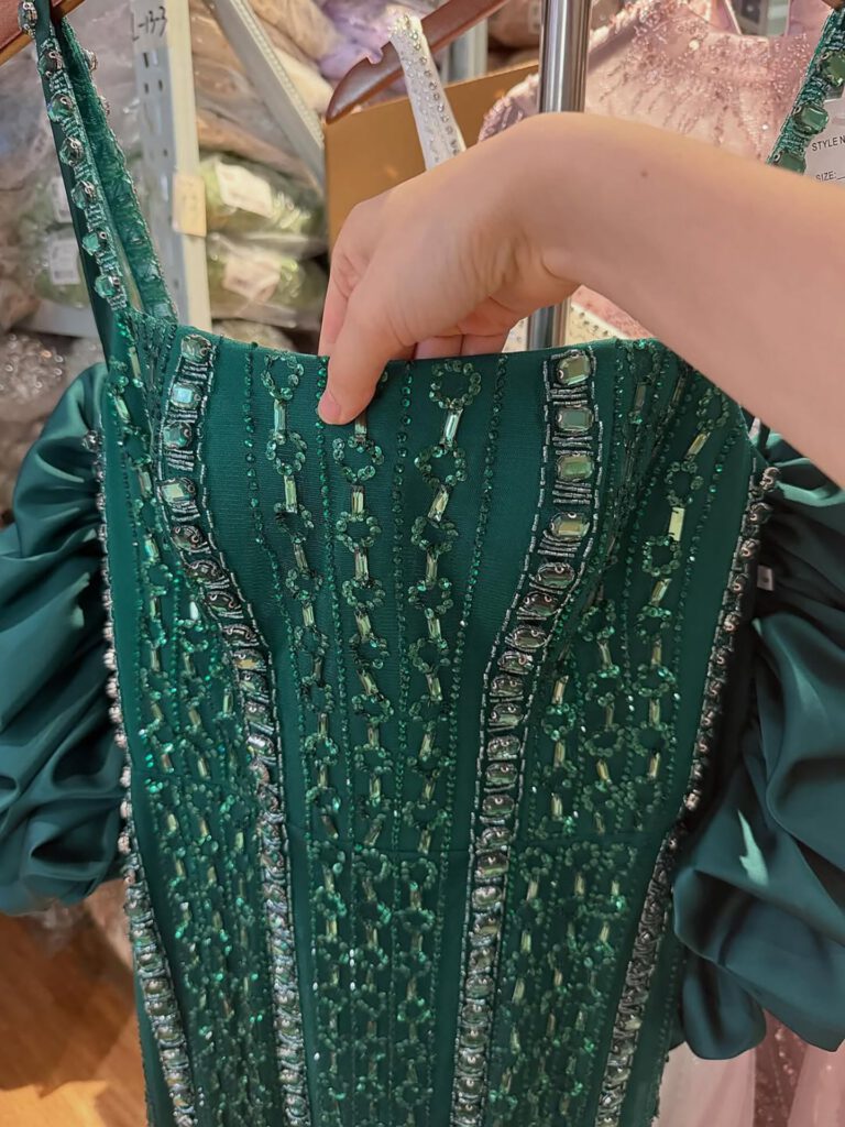 Nove Dress Green Beaded Evening Dress - Style