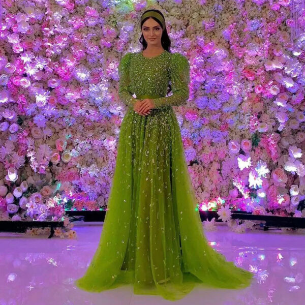 Nove Dress Green Beaded Mermaid Evening Dress - Style LA71762 1 - Nove Dress