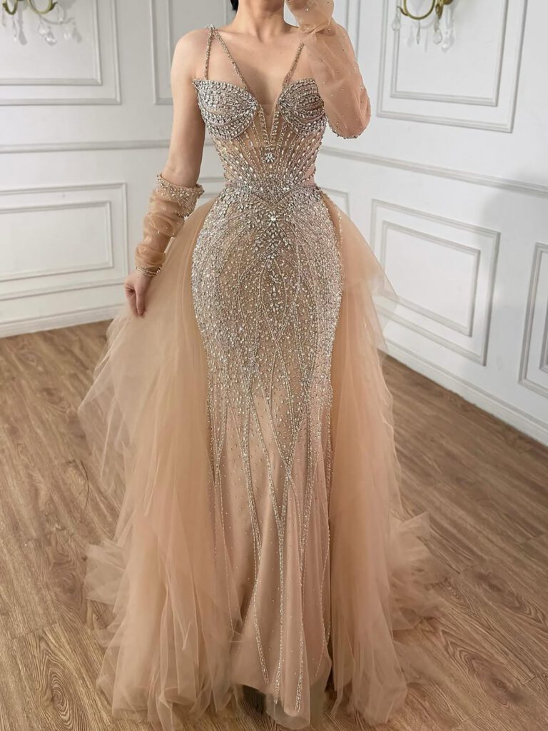 Nove Dress Green Beaded Mermaid Evening Dress - Style