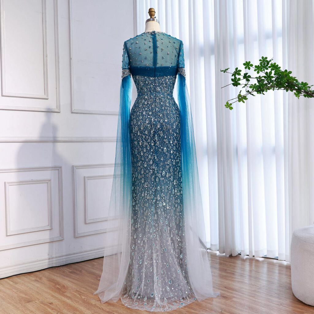Nove Dress فستان سهرة أخضر حورية البحر عربي