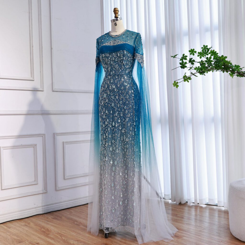 Nove Dress فستان سهرة أخضر حورية البحر عربي