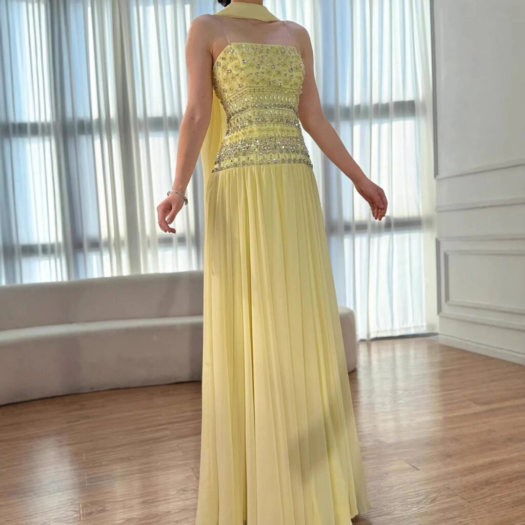 Nove Dress flieder A-Linie Abendkleid mit Perlenstickerei im arabischen Stil