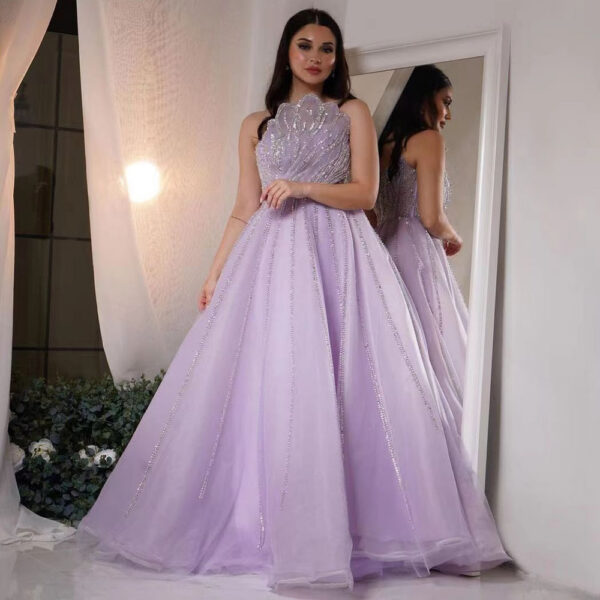 Nove Dress Lilac Beaded Arabic Evening Dress 1 - Nove Dress