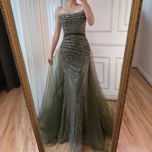 Nove Dress Lilac Overskirt Mermaid Evening Dress 1 - Nove Dress