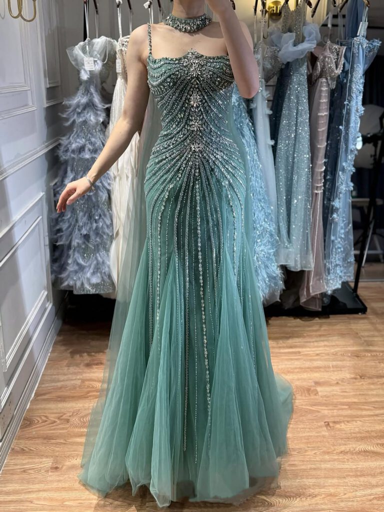 Nove Dress Navy Blue Mermaid Evening Dress