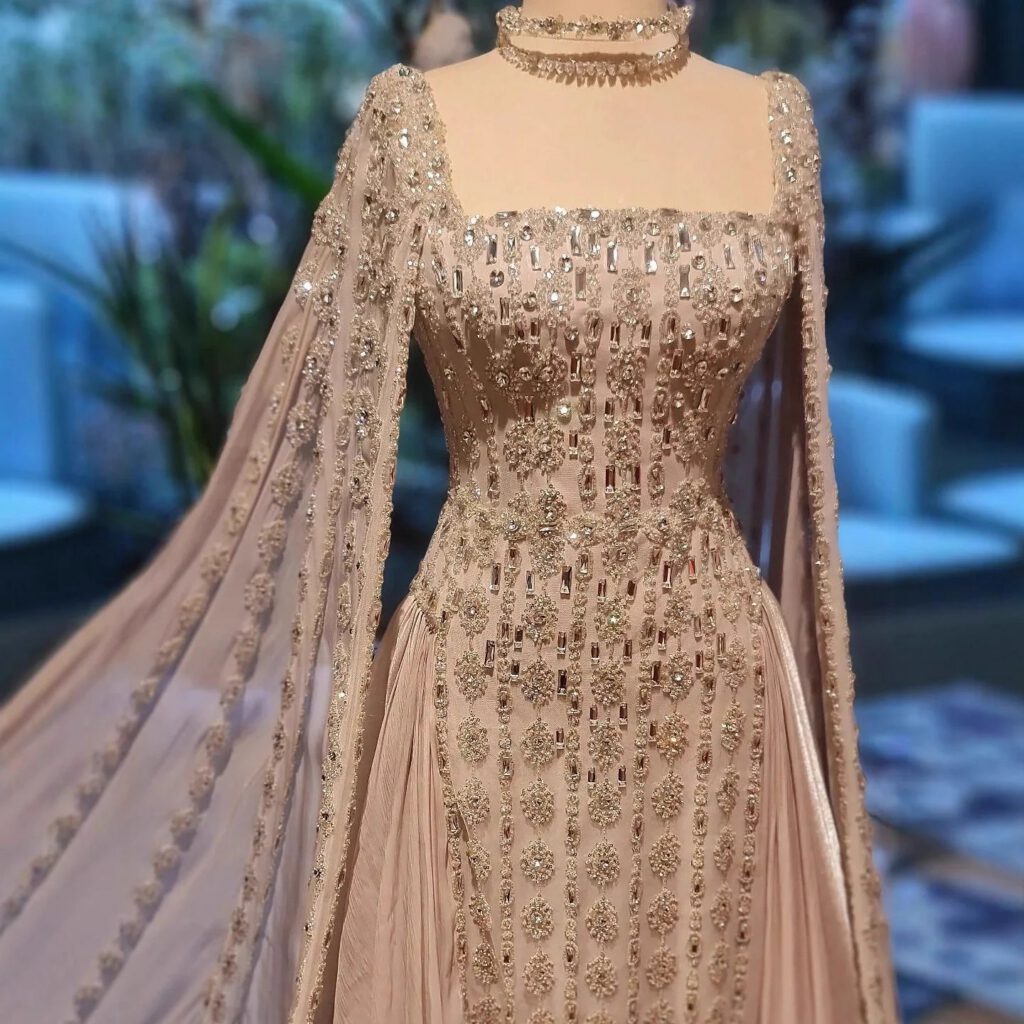 Nove Dress Nude Arabic Evening Dress - Style