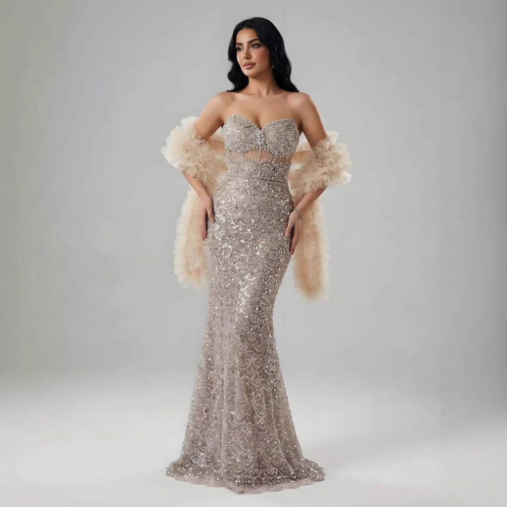 Nove Dress Nude Arabic Evening Dress - Style