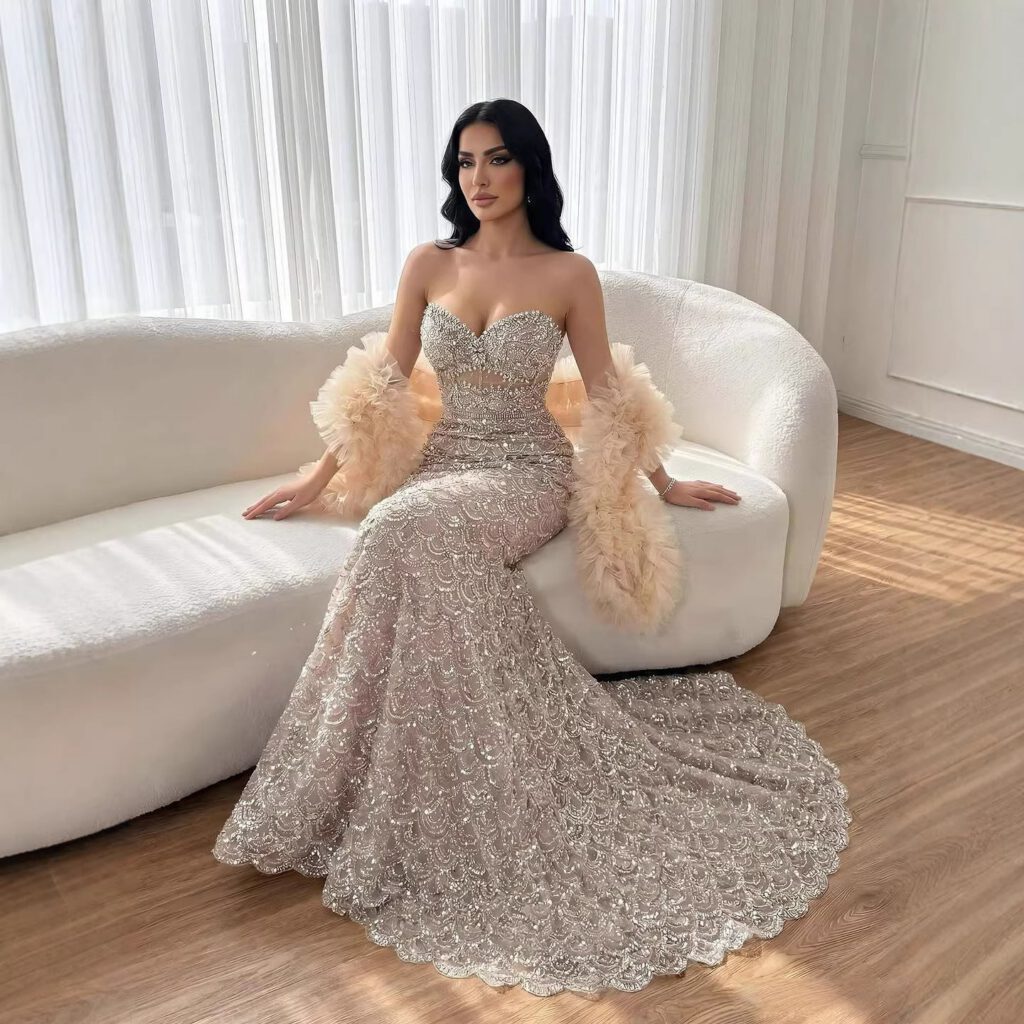 Nove Dress Nude Arabic Evening Dress - Style