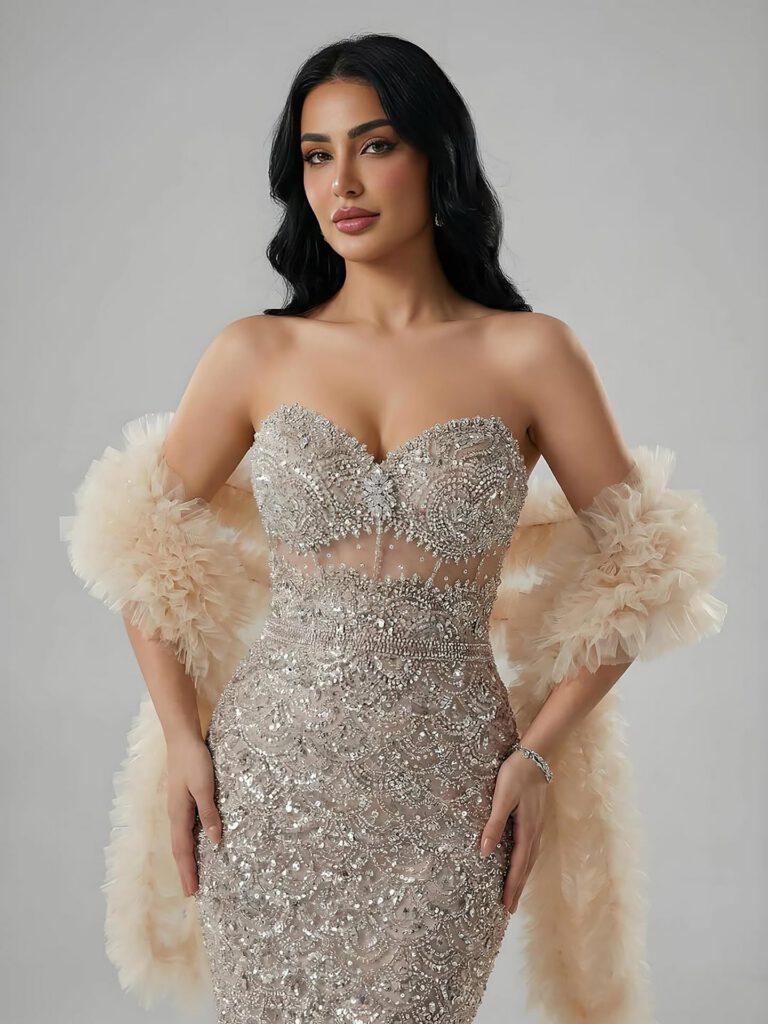 Nove Dress Nude Arabic Evening Dress - Style