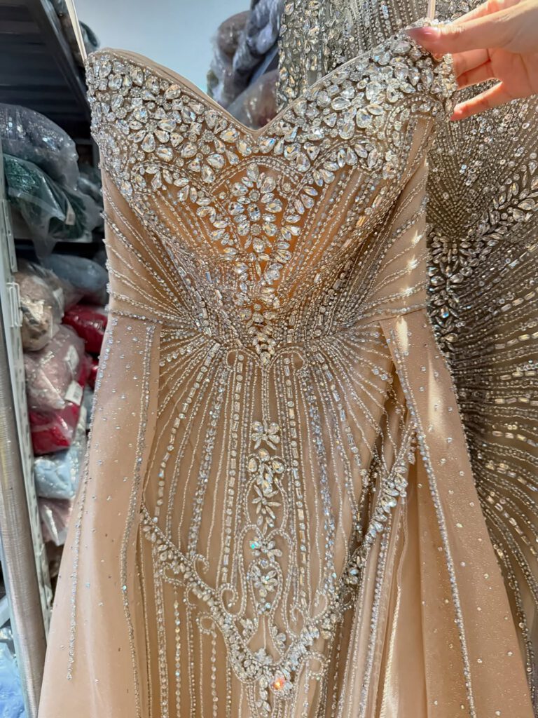 Nove Dress Nude Beaded Mermaid Evening Dress - Style