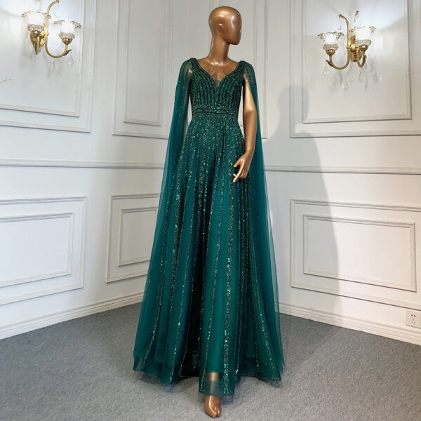 Nove Dress Nude Cape Sleeve Arabic Evening Dress 1 - Nove Dress